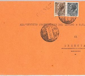 REPUBBLICA - Storia Postale: ANNULLO MUTO EMERGENZA su BUSTA da  FIESSE 1959