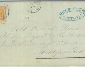 89514 - REGNO - STORIA POSTALE - Annullo NUMERALE su BUSTA - Fossombrone PESARO