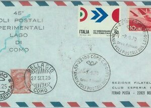 82888 - ITALIA storia postale - VOLO Speciale - PELLEGRINI 1163: Lago di Como