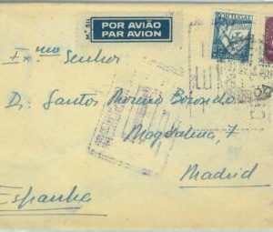 85281 - PORTUGAL - Postal History - Censored  AIRMAIL COVER to SPAIN 1945