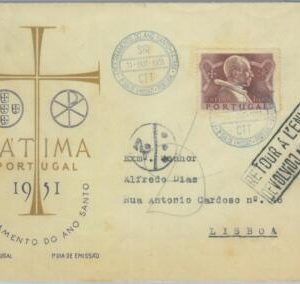 85286 - PORTUGAL - POSTAL HISTORY - FDC cover 1951 RETURNED - FATIMA Religion