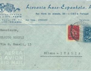 85295 - PORTUGAL - Postal History - AIRMAIL COVER from Lisboa to ITALY  1956