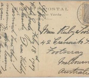 67160 - CABO VERDE  - Postal History - POSTCARD  to AUSTRALIA Victoria 1909