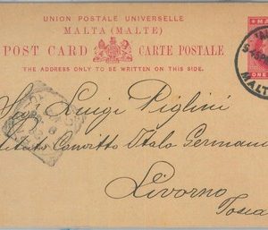 82627  - MALTA - Postal History - POSTAL STATIONERY CARD to ITALY  1908