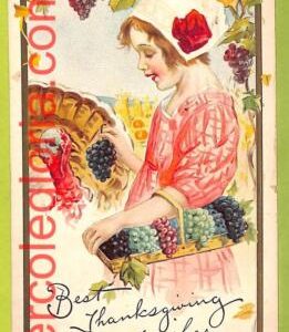 af5672 -   VINTAGE POSTCARD - Celebrations - Best Thanksgiving Wishes - USA 1914