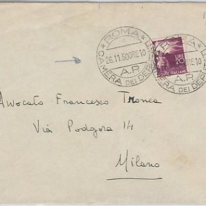 ITALIA REPUBBLICA - Storia Postale: DEMOCRATICA su BUSTA: Camera dei Deputati
