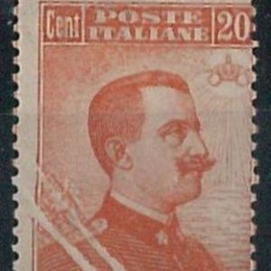 55532  - ITALIA REGNO -   Sassone 109aa FILAGRANA LETTERE e PLIE D'ACCORDION