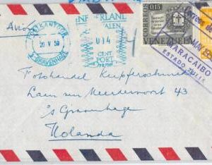 62266 - VENEZUELA - POSTAL HISTORY - COVER to THE NETHERLANDS - TAXED! 1959