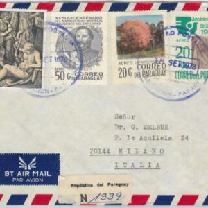 63125 - PARAGUAY - POSTAL HISTORY - Registered Airmail COVER 1978 : ART
