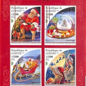 A1940 - GUINEA, ERROR: MISSPERF, HOJA EN MINIATURA - 2018, Navidad, Papá...