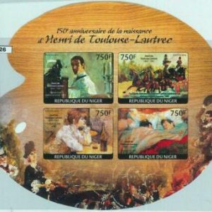 M1526 - NIGER, FEHLER, 2014 MISSPERF-BLATT: Henri de Toulouse-Lautrec, Art.-Nr
