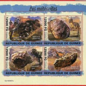 A1962 - GUINEA, ERROR: MISSPERF, MINIATURA S -2019 Meteoritos, Espacio,...