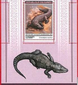A1944 - GUINEA, FEHLER: MISSPERF, SOUVENIRBLATT - 2019, Krokodile