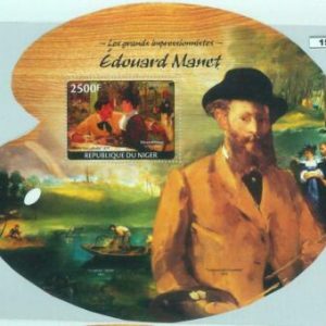 M1529 - NIGER, ERROR, 2014 HOJA MISSPERF: Edouard Manet, Art