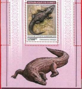 A1943 - GUINEA, FEHLER: MISSPERF, SOUVENIRBLATT - 2019, Krokodile