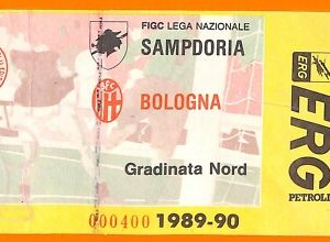 C0643 - Vecchio BIGLIETTO PARTITA CALCIO - SAMPDORIA VS BOLOGNA