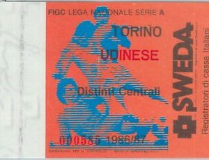 C0079  - Vecchio  BIGLIETTO PARTITA CALCIO - 1986 / 1987  : TORINO  / UDINESE