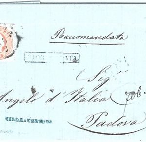 72885  - LOMBARDO VENETO : Sass 33 + 31 su BUSTA da  VICENZA - CERTIFICATO Avi