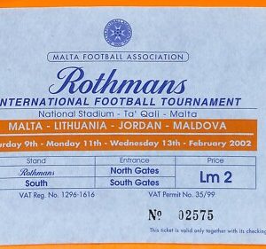 C0579 - Vecchio BIGLIETTO PARTITA CALCIO - MALTA