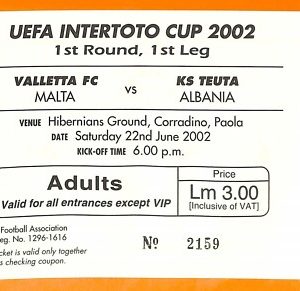 C0587 - Vecchio BIGLIETTO PARTITA CALCIO - MALTA VS ALBANIA