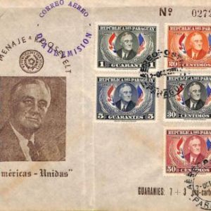 ad6382 - PARAGUAY - Postal History - FDC Cover 1950 - ROOSEVELT