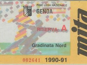 C0104 - Vecchio  BIGLIETTO PARTITA CALCIO - 1990 / 1991 : GENOA  Riserva A