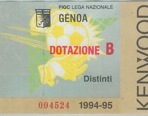 C0124 - Vecchio  BIGLIETTO PARTITA CALCIO - 1994 / 19951 : GENOA  Dotazione B