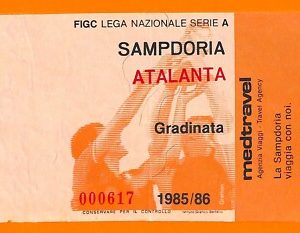C0716 - Vecchio BIGLIETTO PARTITA CALCIO - SAMPDORIA VS ATALANTA