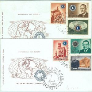 67309 -  SAN MARINO - Postal History - Set of 2 FDC COVER  -  1960  LYONS Lions