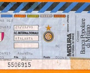 C0751 - Vecchio BIGLIETTO PARTITA CALCIO - INTER VS ATALANTA