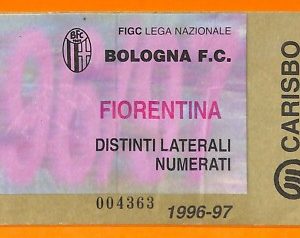 C0757 - Vecchio BIGLIETTO PARTITA CALCIO -BOLOGNA VS FIORENTINA