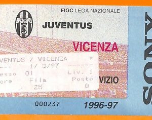 C0774 - Vecchio BIGLIETTO PARTITA CALCIO - JUVENTUS VS VICENZA