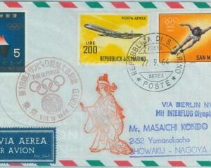 67995 - SAN MARINO - POSTAL HISTORY - 1964  Olympic  FLIGHT COVER via BERLIN