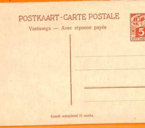 99128 - ESTONIA Estland - POSTAL HISTORY -  Stationery Card - Michel  # P9F