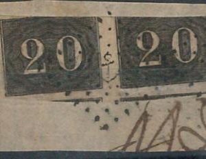 50311 -  BRAZIL  -  STAMPS - RHM # 12 PAIR Used on CUT-OUT with FRENCH PAQUEBOT