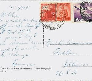ITALIA REPUBBLICA: Storia Postale - DEMOCRATICA + Posta Aerea su Cartolina 1948