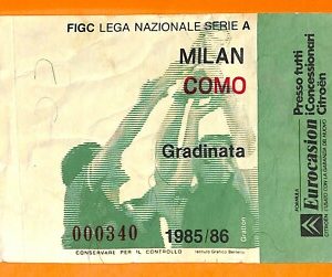 C0817- Vecchio BIGLIETTO PARTITA CALCIO - MILAN VS COMO