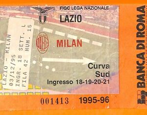 C0826 - Vecchio BIGLIETTO PARTITA CALCIO -  LAZIO VS MILAN
