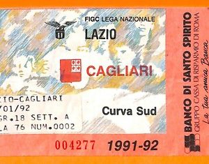 C0828 - Vecchio BIGLIETTO PARTITA CALCIO -  LAZIO VS CAGLIARI