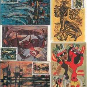 26293 -  FRENCH POLYNESIA -  SET OF 5 MAXIMUM CARD  -  YVERT PA 65/9 - 1972 -ART