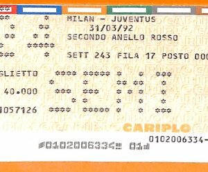 C0833 - Vecchio BIGLIETTO PARTITA CALCIO - MILAN VS JUVENTUS
