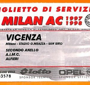 C0840 - Vecchio BIGLIETTO PARTITA CALCIO - MILAN VS VICENZA