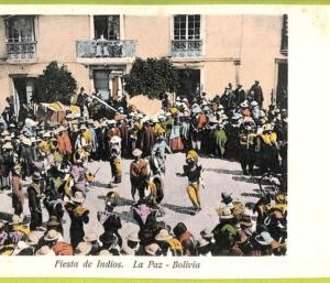af1350 - BOLIVIA - Vintage Postcard -  La Paz - Fiesta de Indios