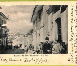 af1347 - BOLIVIA - Vintage Postcard -  La Paz - Bajada de San Sebastian - 1902