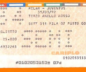 C0851 - Vecchio BIGLIETTO PARTITA CALCIO -  MILAN VS JUVENTUS