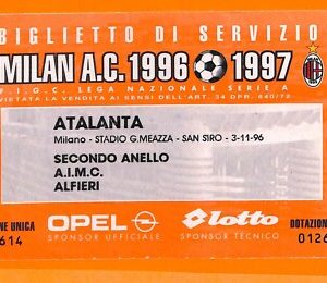 C0857 - Vecchio BIGLIETTO PARTITA CALCIO -  MILAN VS ATALANTA