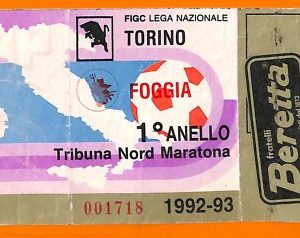 C0858 - Vecchio BIGLIETTO PARTITA CALCIO -  TORINO VS FOGGIA