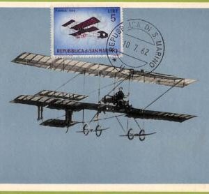 ad3241 - SAN MARINO - Postal History - MAXIMUM CARD -  1962  Airplane