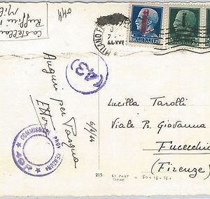 54034  - ITALIA RSI - Storia Postale: CARTOLINA CENSURATA 1944