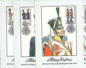 17323- CISKEI - MILITARY UNIFORMS : set of 5 MAXIMUM CARD  1983
